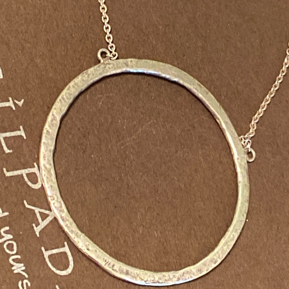 Silpada Duomo 925 Hammered Open Circle pendant necklace N3087